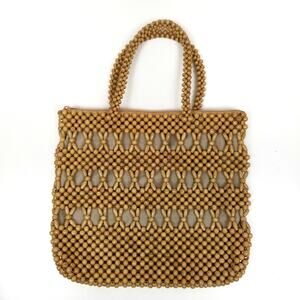 Boho Wood Bead Purse Handbag